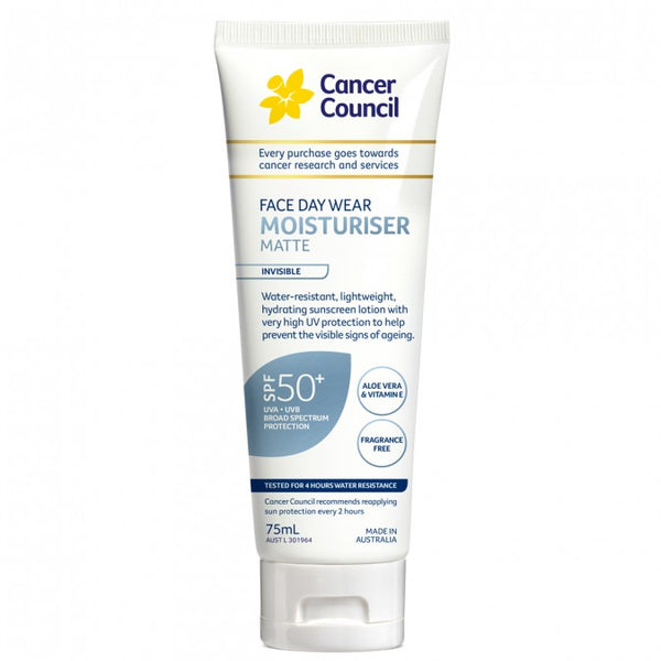 Cancer Council Face Day Moisturiser Matte Invisible SPF50+ 75ml