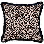 Escape to Paradise Cushion Cover Coastal Fringe Black Jungle Peach 60CM X 60CM