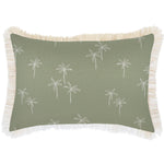 Escape to Paradise Cushion Cover Coastal Fringe Palm Cove Sage 35CM X 50CM