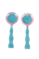 Athena Salad Servers Blue with Pink