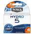 Schick Hydro 5 Blade Refills 4 Cartridges