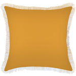 Escape to Paradise Cushion Cover Coastal Fringe Solid Yellow White 60CM X 60CM