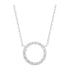 Estella Bartlett Large Pave Set Circle Cubic Zirconia Pendant Necklace Silver Plated