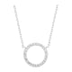 Estella Bartlett Large Pave Set Circle Cubic Zirconia Pendant Necklace Silver Plated
