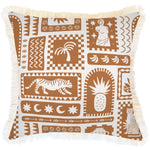 Escape to Paradise Cushion Cover Coastal Fringe NaXos Rust 45CM X 45CM