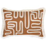 Escape to Paradise Cushion Cover Coastal Fringe Maze Rust 35CM X 50CM