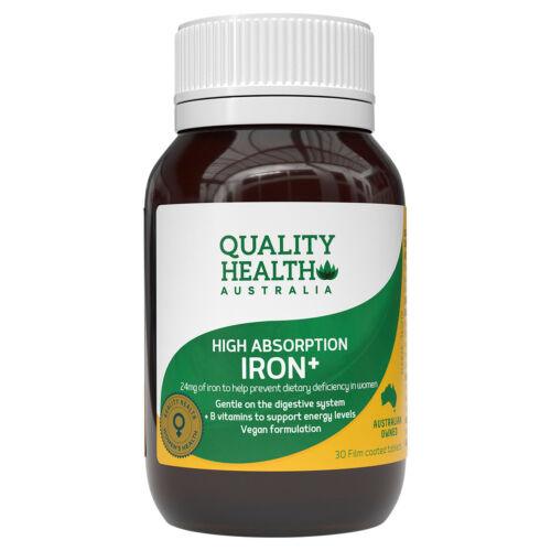 Quality Health Australia High Absorption Iron+ 30 Tablets