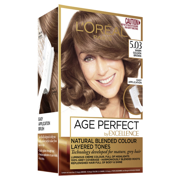 L'Oreal Excellence Age Perfect Permanent Hair Colour - 5.03 Warm Golden Brown