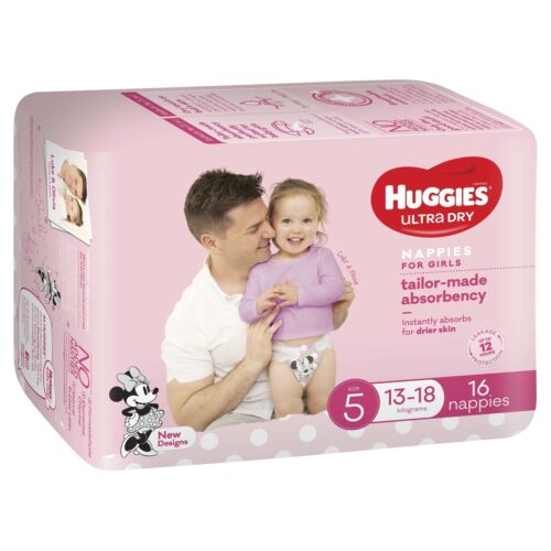 Huggies Girls' Convenience Nappy Walker 16 Pack