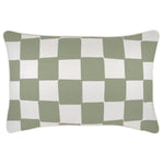 Escape to Paradise Cushion Cover With Piping Check Sage 35CM X 50CM