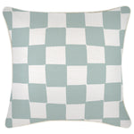 Escape to Paradise Cushion Cover With Piping Check Seafoam 45CM x 45CM