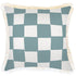 Escape to Paradise Cushion Cover Coastal Fringe Check Blue 45CM X 45CM