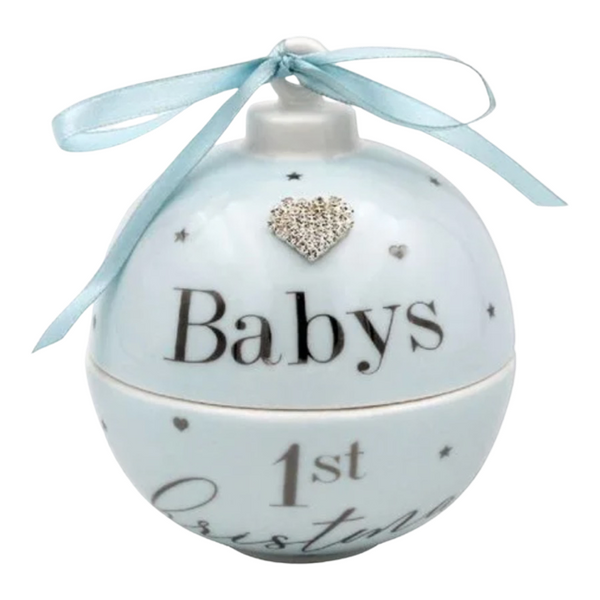 Baby’s First Christmas Bauble Trinket Blue Ornament