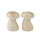 Ladelle Funghi Ceramic Salt and Pepper Shakers Set of 2 Natural