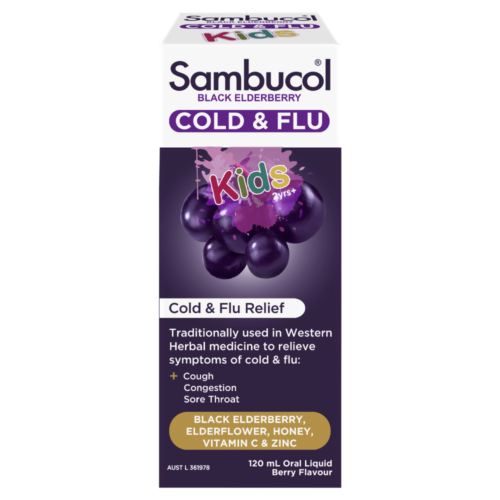 Sambucol Black Elderberry Cold & Flu Relief Kids Liquid 120ml