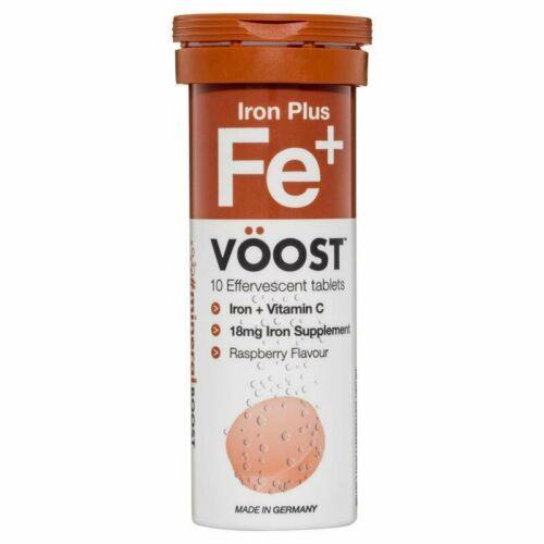 Voost Iron + Vitamin C Effervescent Tablets 10 Raspberry