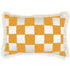 Escape to Paradise Cushion Cover Coastal Fringe Check Gold White 35CM x 50CM