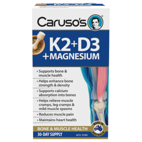 Caruso’s Vitamin K2 + D3 + Magnesium 30 Tablets