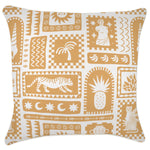 Escape to Paradise Cushion Cover With Piping NaXos Mustard 60CM X 60CM