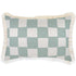 Escape to Paradise Cushion Cover Coastal Fringe Check Seafoam 35CM X 50CM