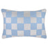 Escape to Paradise Cushion Cover With Piping Check Blue White 35CM X 50CM