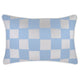 Escape to Paradise Cushion Cover With Piping Check Blue White 35CM X 50CM