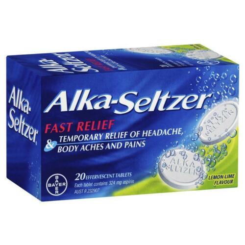 Alka Seltzer Effervescent Tablets Lemon Lime 20 Tablets