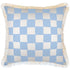 Escape to Paradise Cushion Cover Coastal Fringe Check Blue White 60CM X 60CM