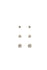 Earsense Gold Cubic Zirconia Trio 4,5,6mm Studs