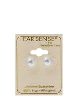 Ear Sense Pearl Stud Earrings for Sensitive Ears 10 mm
