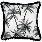 Escape to Paradise Cushion Cover Coastal Fringe Black Castaway 45CM x 45CM