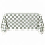 Escape to Paradise Tablecloth Check Sage 250CM X 142CM
