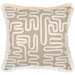 Escape to Paradise Cushion Cover Coastal Fringe Maze Taupe 60CM X 60CM