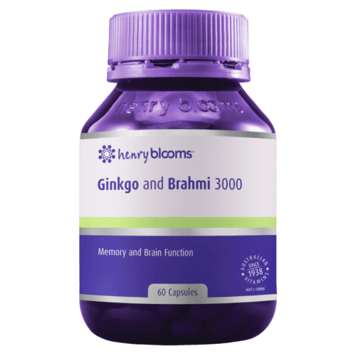 Henry Blooms Ginkgo and Brahmi 3000 60 Capsules