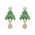 Wicked Sista Crystal Christmas Tree Stud Earrings Gold
