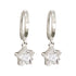 Wicked Sista Crystal Star Huggie Hoops Silver