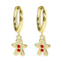 Wicked Sista Gingerbread Man Huggie Hoops Gold