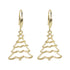 Wicked Sista Gold Plated Christmas Tree Hook Earrings Gold