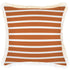 Escape to Paradise Cushion Cover Coastal Fringe Hampton Stripe Burnt Orange 45CM X 45CM