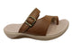 Homyped Niche Toe Ring Leather Sandals in Rust Size 10