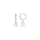 Sterling Silver Click Hoop With Pearl Drop Earrings