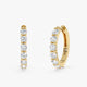 Luvme Gold with Glitter Tapered Huggie Stud Earrings