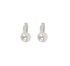 Wicked Sista Crystal Pearl Earrings Silver