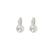 Wicked Sista Crystal Pearl Earrings Silver
