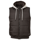 Eleven Workwear Quilted Vest with Fleece Hood Black