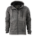 Eleven Workwear Marle Bonded Knit Zip Hoodie Black Charcoal