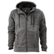 Eleven Workwear Marle Bonded Knit Zip Hoodie Black Charcoal