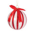 Holly and Ivy Holiday Collection Peppermint Stripe Bow Onion Christmas Bauble Ornament
