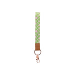 Teacher Green Daisy Fabric Wristlet Keychain