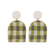 Kiki Earrings in Green Gingham
